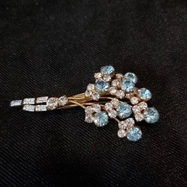 Vintage Französisch Himmelblau, Diamant Strass