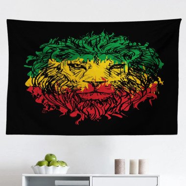 Wandbehang äthiopische Flagge Farben auf