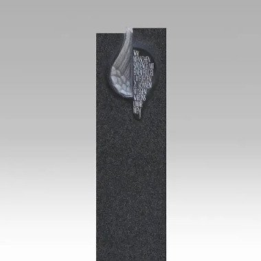 Doppelgrabstein mit Engel & Doppelgrabstein Granit schwarz modern mit Flügel