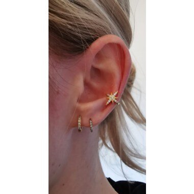 Fake Piercing & Piercinginspiration Kristall Meteorit Stern Ear Cuff 925