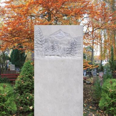 Günstiger Doppelgrabstein aus Kalkstein & Schönes Familiengrabmal mit