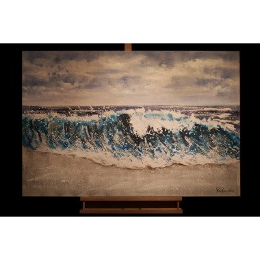 Handgemalt Acrylbild On Breaking Waves