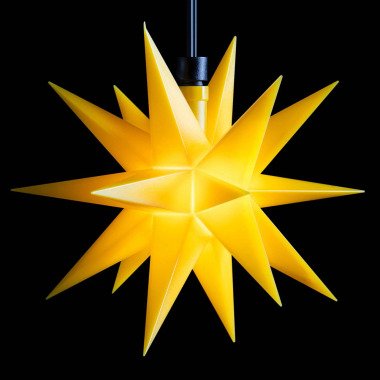 LED-Lichterkette Mini-Sterne außen 3-fl. gelb