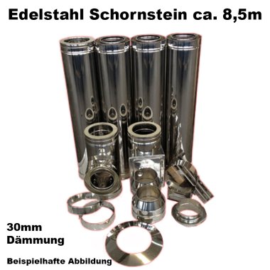 Schornstein-Set Edelstahl DN 180 mm doppelwandig