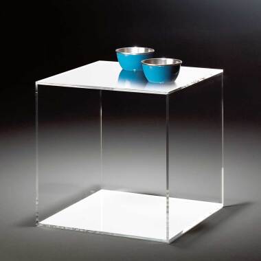 Tischchen aus Acrylglas Weiß Würfelform