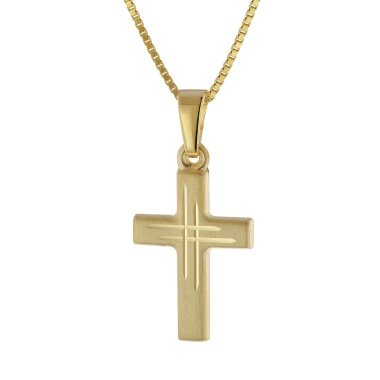 trendor 41804 Kinder-Halskette mit Kreuz Gold 333/8K