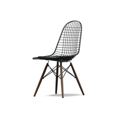 Vitra Wire Chair DKW-5 Ahorn dunkel Leder 66 nero Sitzhöhe 43 cm