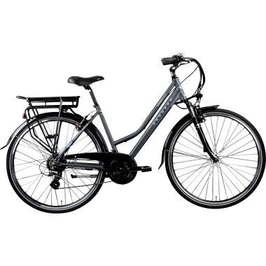 Zündapp E-Bike Trekking Green 7.7 Damen 28 Zoll RH 48cm 21-Gang 374 Wh grau blau