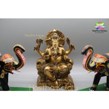 6 Zoll Messing Statue Von Lord Ganesha |