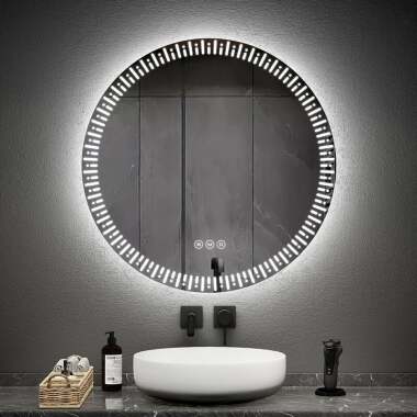 Badspiegel mit Beleuchtung Rund 80cm mit