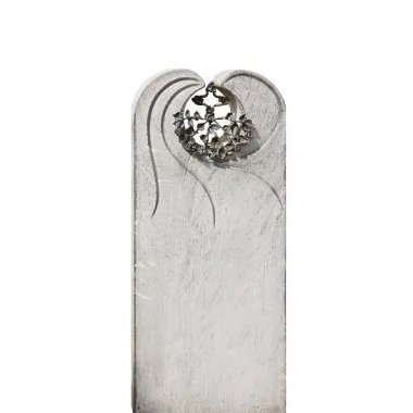 Günstiger Grabstein aus Marmor & Marmor Urnengrabstein mit Aluminium Deko Floresco
