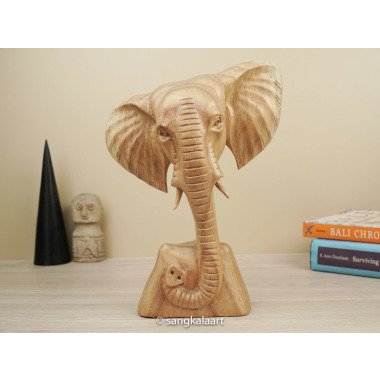 Holz Elefantenkopf Skulptur, Kopf Statue