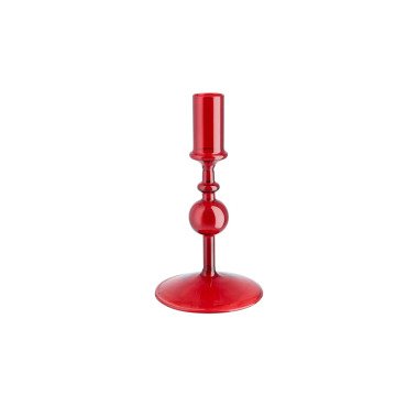 Kerzenhalter   rot   Glas    Maße (cm): H: