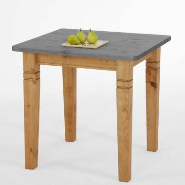 Kiefern-Holztisch & Landhaus Tisch in Grau Kiefer massiv geölt und lackiert