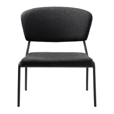 Lounge Sessel in Dunkelgrau Webstoff 40 cm Sitzhöhe