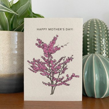 Muttertagskarte Kirschblütenbaum Illustration
