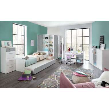 Stylefy Lio Kinderzimmer-Set I Weiß Beton