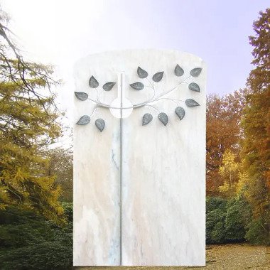 Urnengrabstein aus Marmor & Grabdenkmal mit Lebensbaum