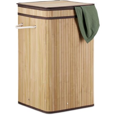 Wäschekorb Bambus, faltbar & tragbar, xl