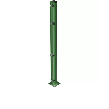 Zaunpfosten mit Fußplatte / zum Aufdübeln mit Abdeckleisten Grün für