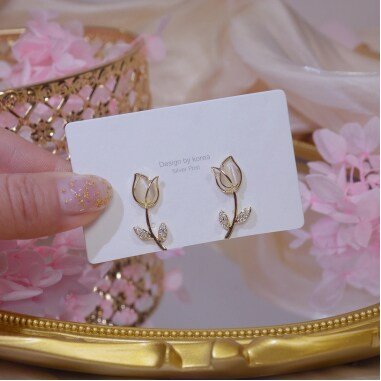 2021 Korea Mode Schmuck Ohrringe Glänzend Kupfer Zirkon Opal Elegante