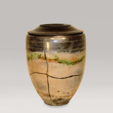 Ausgefallene Urne aus Keramik & Individuelle Designurne Raku Keramik Litia
