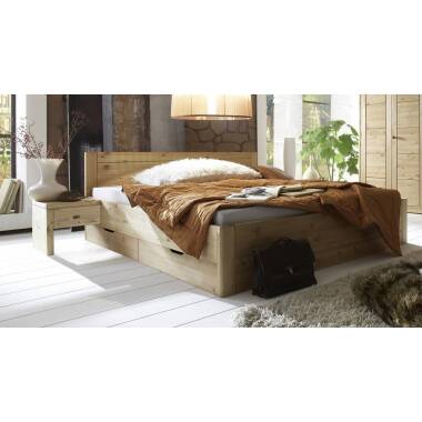 Bett, Schubkastenbett VITA, Kiefer massiv in 5 Größen und 2 Farben lieferbar.