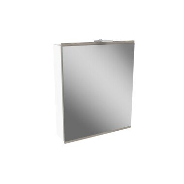 Fackelmann LIMA LED Spiegelschrank 60 cm, Weiß/Braun
