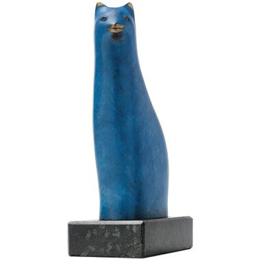 Falko Hamm: Skulptur 'Blaue Katze', Bronze