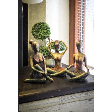 Handmade 3 Yoga Damen Schmuckstück Kunstobjekt Wohnkultur Kunst Dekorative