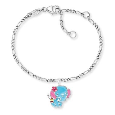 Kinder Armband mit Anhänger & Herzengel HEB-ELEPHANT Kinder-Armband Elefant Silber
