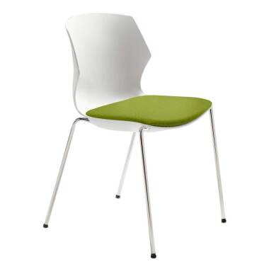 Kunststoff Stuhl in Weiß und Grün Made in Germany
