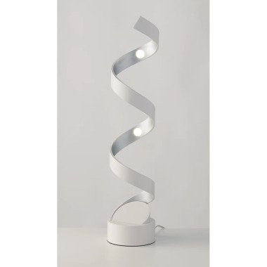 LED-Tischleuchte Helix, Höhe 66 cm, weiß-silber