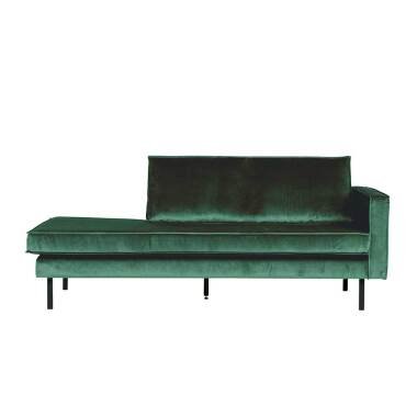 Retro Dreisitzer Couch in Grün Samtbezug