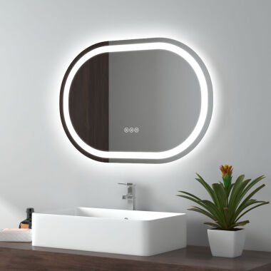 Spiegel Oval Badspiegel mit Beleuchtung Badezimmerspiegel