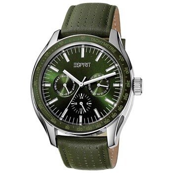 Uhrenarmband Esprit ES103012003 Leder Grün 21mm