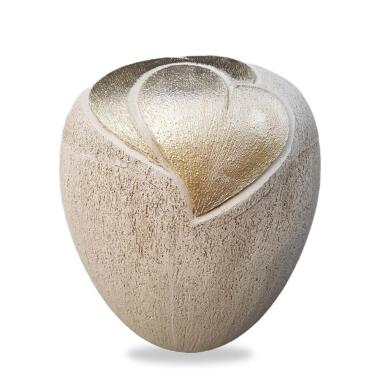 Ausgefallene Urne mit Herz & Moderne Designurne mit goldenem Herz Rovigo