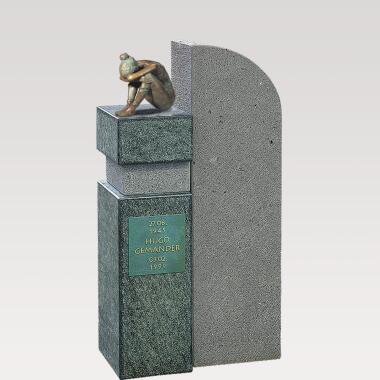 Ausgefallener Grabstein mit Skulptur & Grabstein Einzelgrab mit trauernder