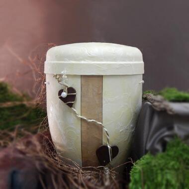 Bio Urne aus Naturmaterial in Creme Marsala