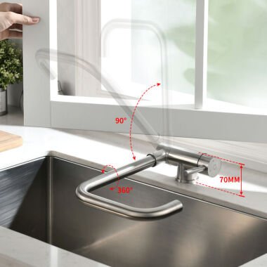 Cecipa Hochdruck Küchenarmatur Klappbar Wasserhahn