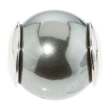 Chunk Sternzeichen & Perlen-Gleiter, MK-Perle, ca. Ø 12 mm, SI 925 pol.  x silbergrün