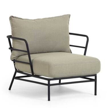 Einzelsessel in Beige & Sessel für überdachte Terrasse Beige und Schwarz