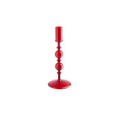 Kerzenhalter   rot   Glas    Maße (cm): H: