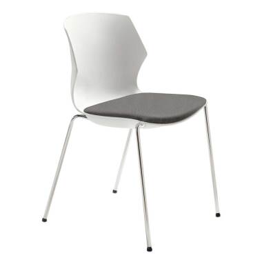 Kunststoff Stuhl in Weiß und Grau Made in Germany