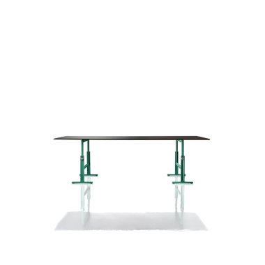 Magis - Brut Tisch Trestle - Stahlblech schwarz/grün
