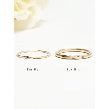 Passendes Mobius Gold Ring Set Für Paar, 1mm, 2mm, Verlobungsring, Silber