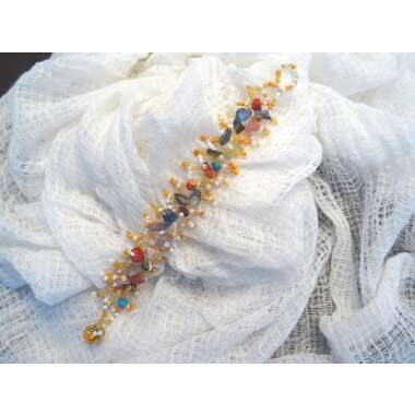 Perlenarmband Boho Schmuck Hippy Armband Damen Perlen Steinchen Handmade
