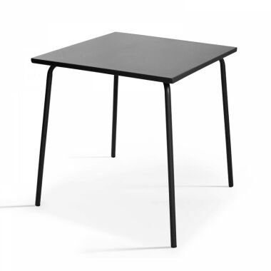 Quadratischer Gartentisch aus Metall Grau Kohlengrau