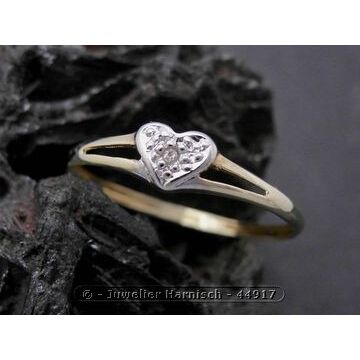 Ringe mit Herz mit Diamant & Gold Ring Herz der Liebe Gold 585 bicolor