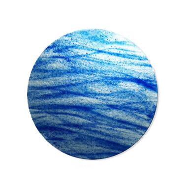 Runde Glas Platte in Blau für Grabdenkmal Glasornament R-21 / 15cm